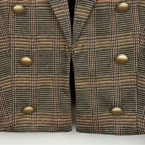 NWT Elie Tahari Windowpane Plaid Cropped Blazer‎ Jacket 10 - Picture 5 of 10